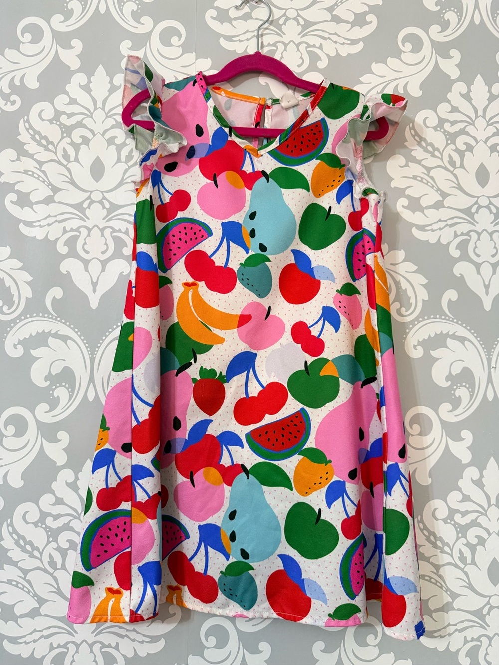 💫4/$25 • SHEIN Colorful Fruit Print Ruffle Sleeve Dress